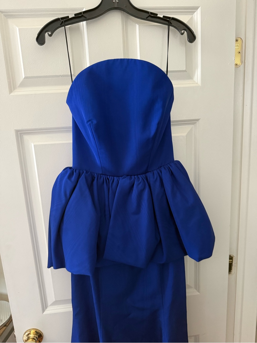 NWT Jason Wu $6195 Klein Blue Strapless Peplum Taffeta Gown Size 2